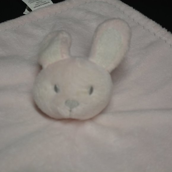 Blankets & Beyond Pink Bunny Plush Lovey Blanket - Picture 3 of 9